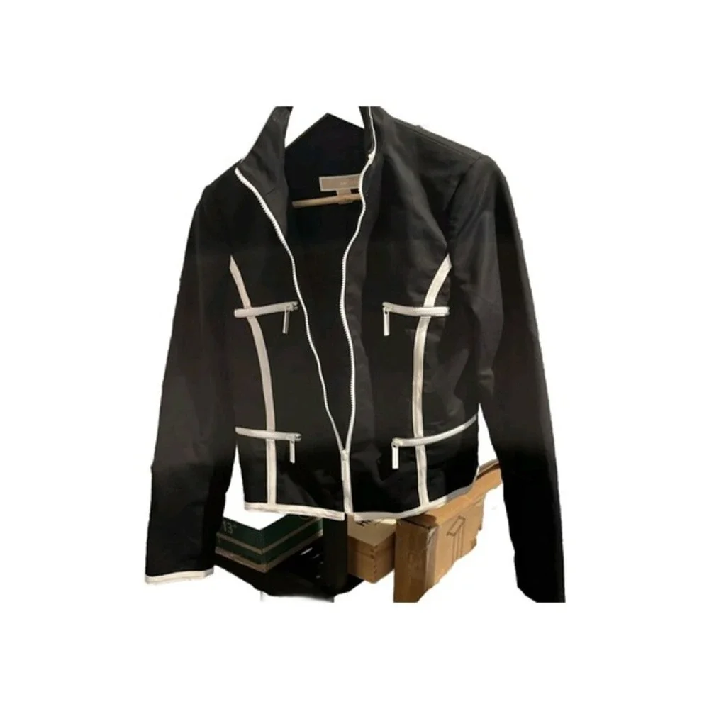 Michael Kors Jacket Black W‎ White Trim US 6